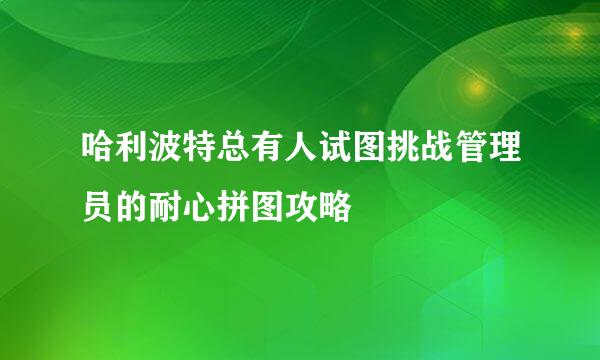 哈利波特总有人试图挑战管理员的耐心拼图攻略