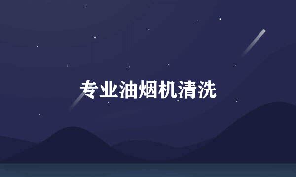 专业油烟机清洗