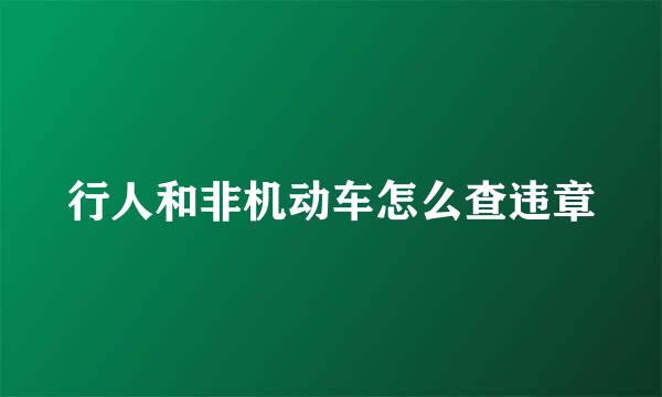 行人和非机动车怎么查违章