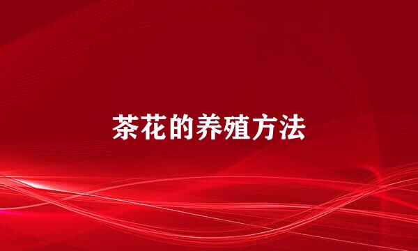 茶花的养殖方法