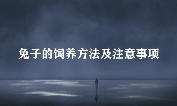 兔子的饲养方法及注意事项