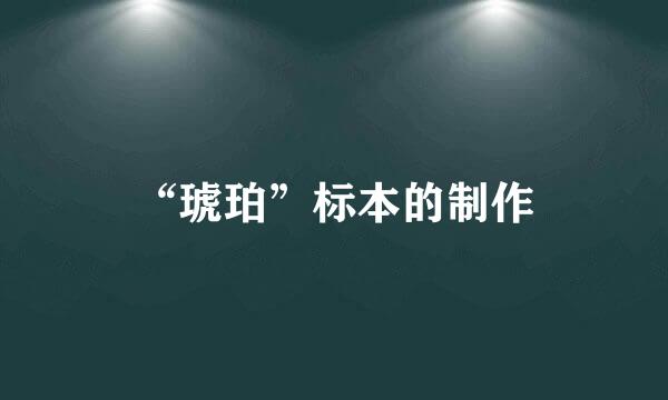 “琥珀”标本的制作