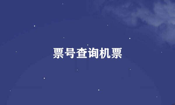 票号查询机票
