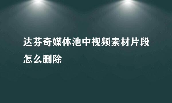 达芬奇媒体池中视频素材片段怎么删除