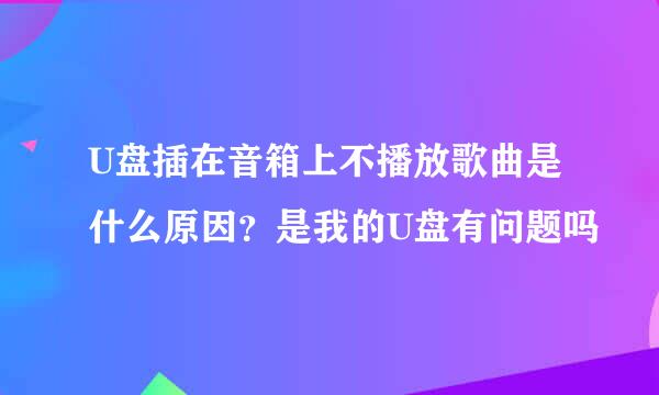 U盘插在音箱上不播放歌曲是什么原因？是我的U盘有问题吗