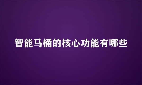 智能马桶的核心功能有哪些