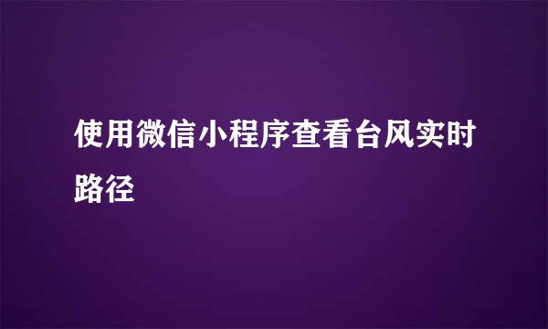 使用微信小程序查看台风实时路径
