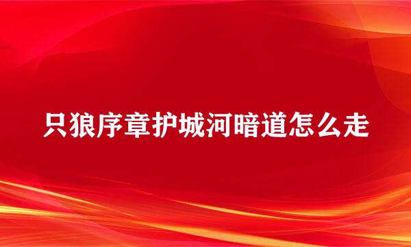 只狼序章护城河暗道怎么走
