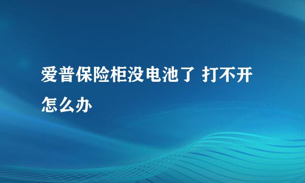 爱普保险柜没电池了 打不开怎么办