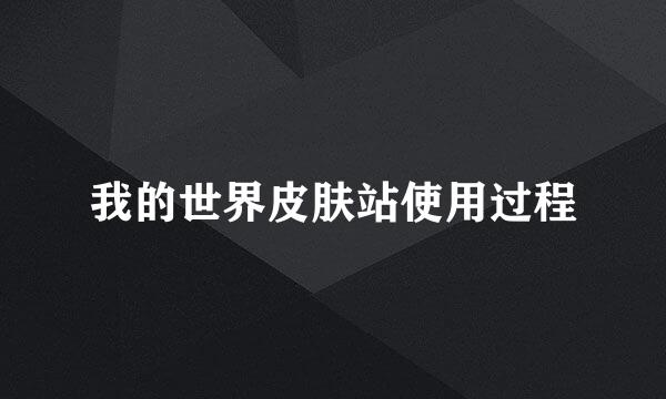 我的世界皮肤站使用过程