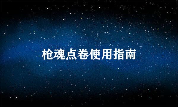 枪魂点卷使用指南