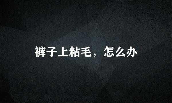 裤子上粘毛，怎么办
