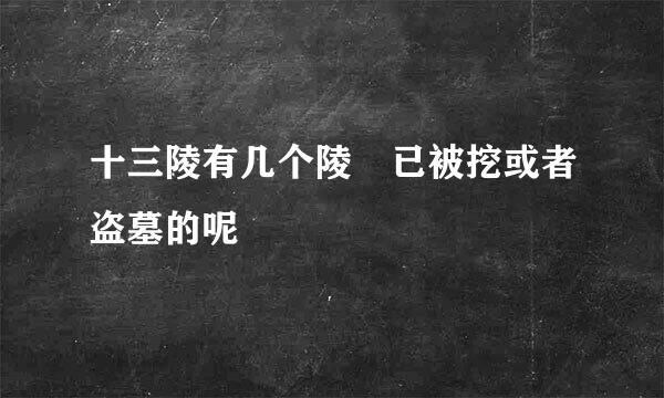 十三陵有几个陵葟已被挖或者盗墓的呢