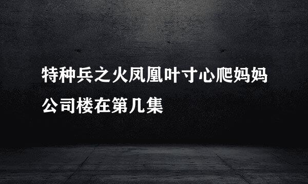 特种兵之火凤凰叶寸心爬妈妈公司楼在第几集