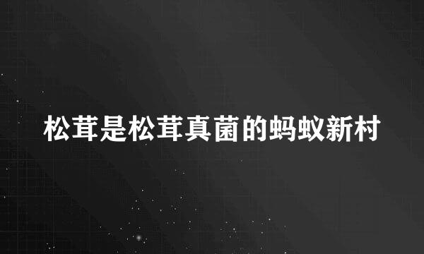 松茸是松茸真菌的蚂蚁新村