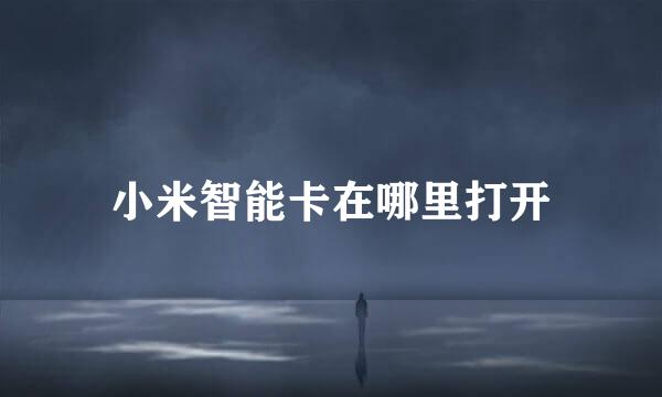 小米智能卡在哪里打开