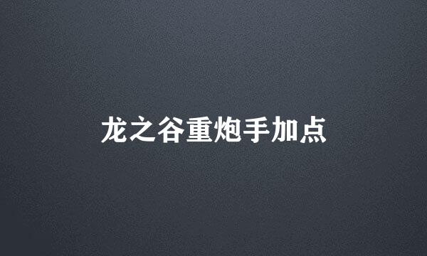 龙之谷重炮手加点