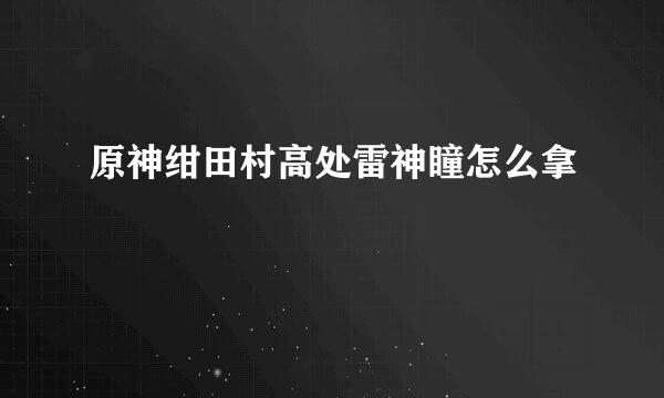 原神绀田村高处雷神瞳怎么拿