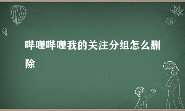 哔哩哔哩我的关注分组怎么删除
