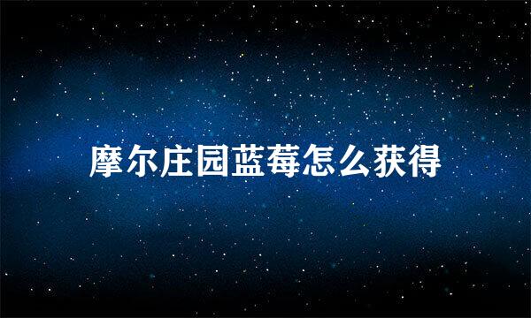摩尔庄园蓝莓怎么获得