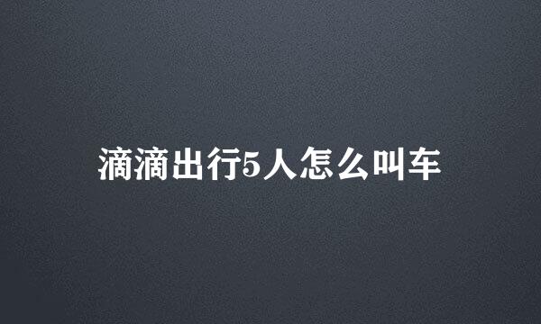 滴滴出行5人怎么叫车