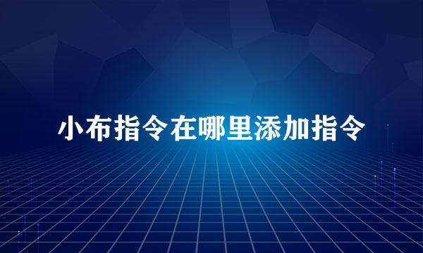 小布指令在哪里添加指令