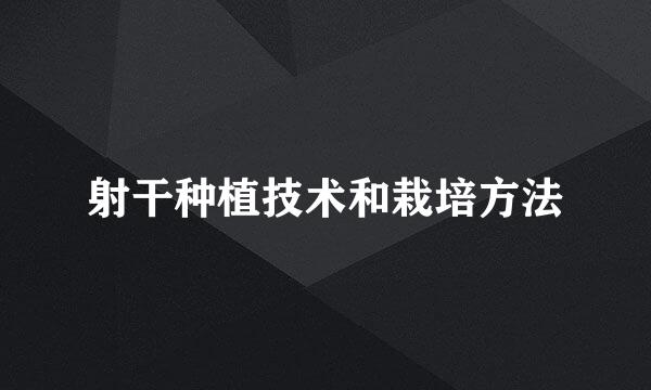 射干种植技术和栽培方法