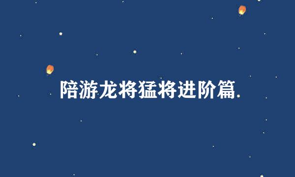 陪游龙将猛将进阶篇
