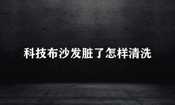 科技布沙发脏了怎样清洗
