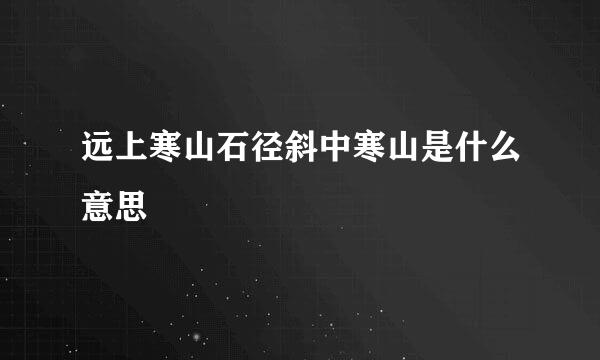 远上寒山石径斜中寒山是什么意思