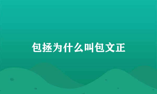 包拯为什么叫包文正