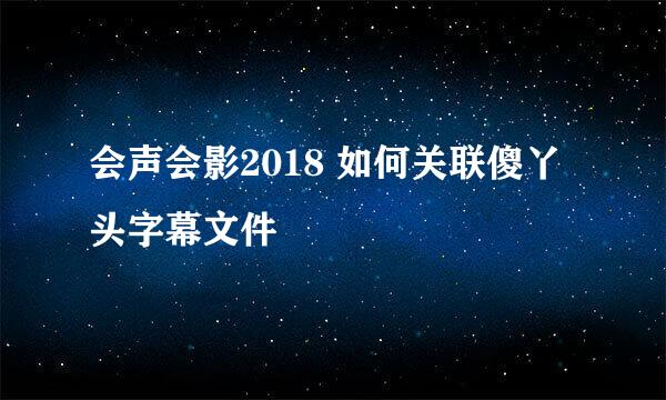 会声会影2018 如何关联傻丫头字幕文件