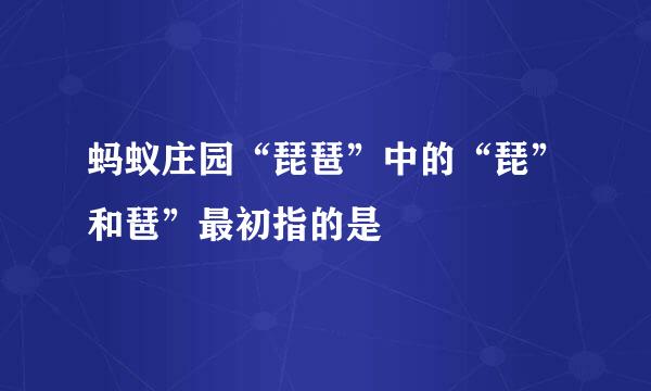 蚂蚁庄园“琵琶”中的“琵”和琶”最初指的是