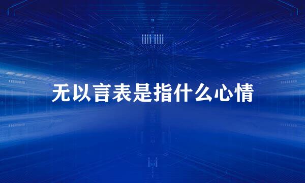 无以言表是指什么心情