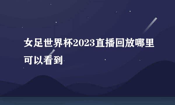 女足世界杯2023直播回放哪里可以看到