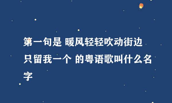 第一句是 暖风轻轻吹动街边只留我一个 的粤语歌叫什么名字