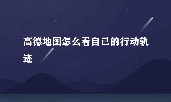 高德地图怎么看自己的行动轨迹