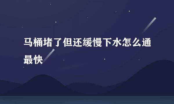 马桶堵了但还缓慢下水怎么通最快