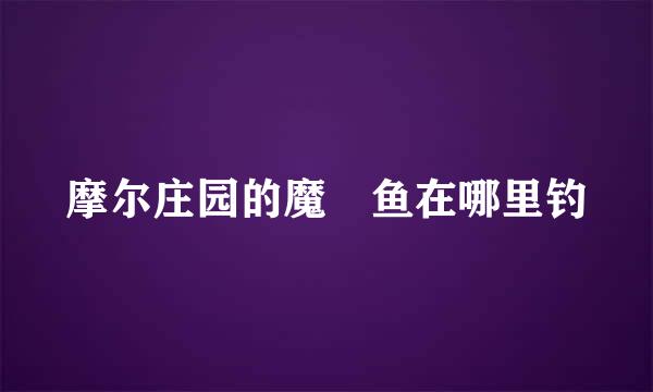 摩尔庄园的魔鳉鱼在哪里钓