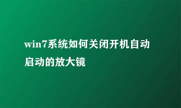 win7系统如何关闭开机自动启动的放大镜