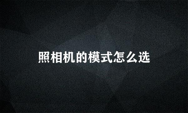 照相机的模式怎么选