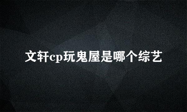 文轩cp玩鬼屋是哪个综艺