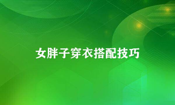 女胖子穿衣搭配技巧
