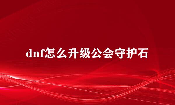 dnf怎么升级公会守护石