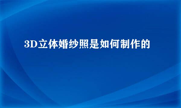 3D立体婚纱照是如何制作的