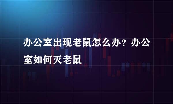 办公室出现老鼠怎么办？办公室如何灭老鼠