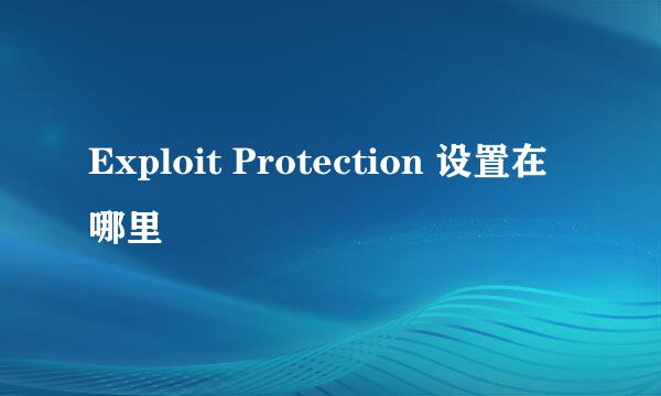 Exploit Protection 设置在哪里