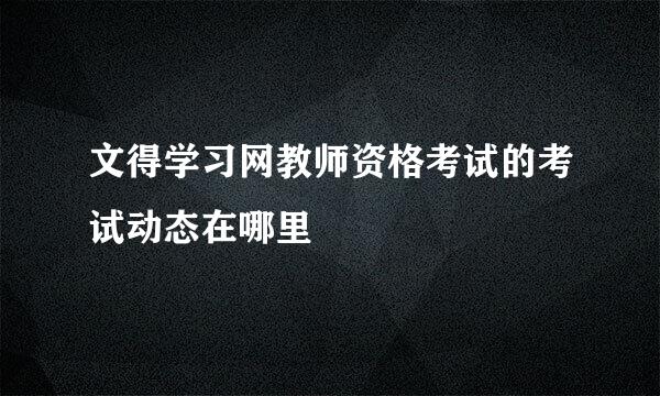 文得学习网教师资格考试的考试动态在哪里