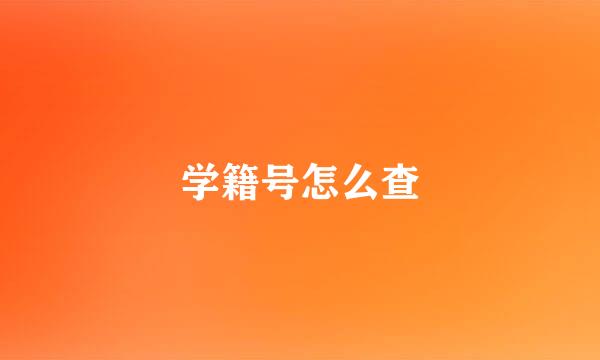 学籍号怎么查