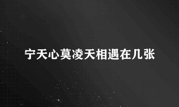 宁天心莫凌天相遇在几张
